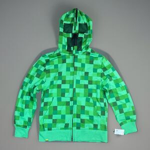 Mad Engine Minecraft Creeper Full Zip Mask Hoodie Jacket Costume Youth M
